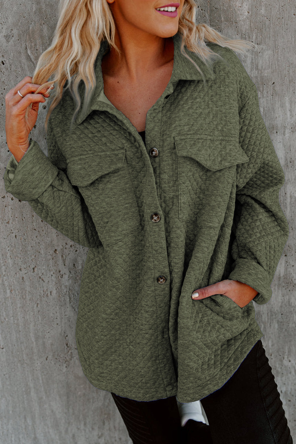Krohn-e | Leichtgewicht Gesteppte Hemdjacke Polyester Komfort und Stil