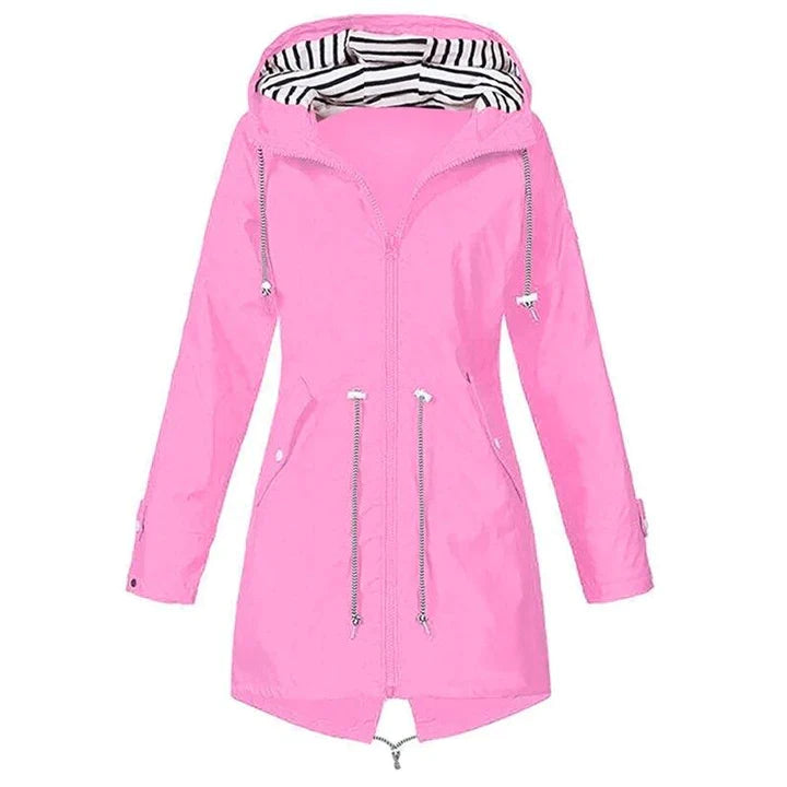 Stilvoller, langer Regenmantel von GENZINA für eleganten Schutz