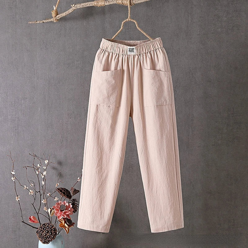 Amida | Damen hose Loose Fit Koralle Elastischer Bund