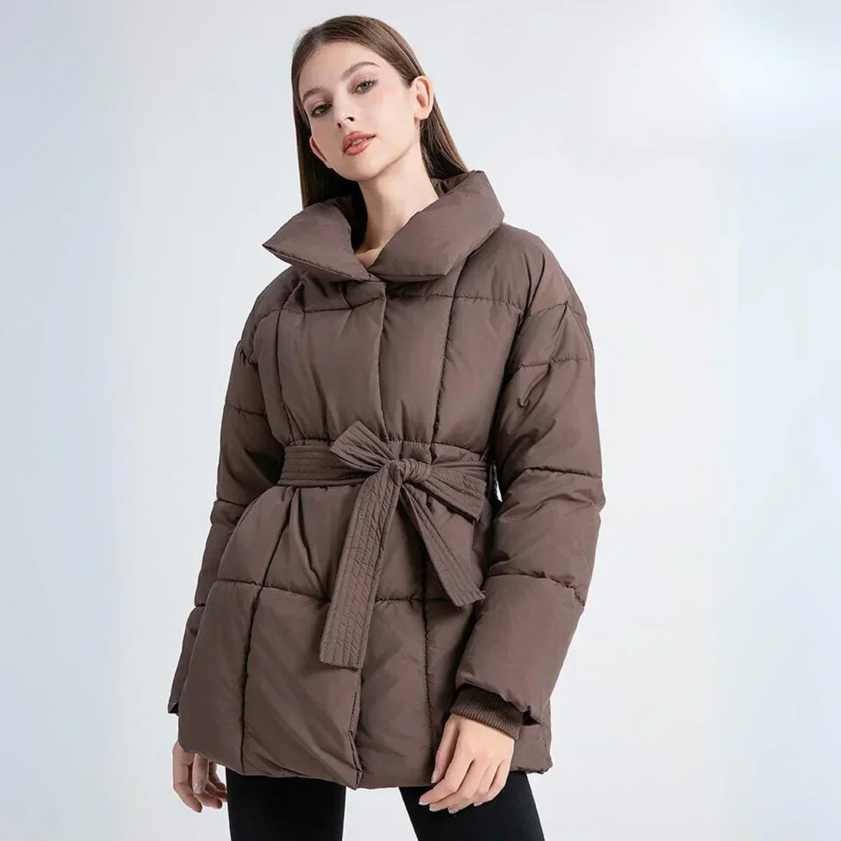 Krohn-e | Warme Pufferjacke mit Gürtel Leicht und Stilvoll Perfekt für Kalte Tage