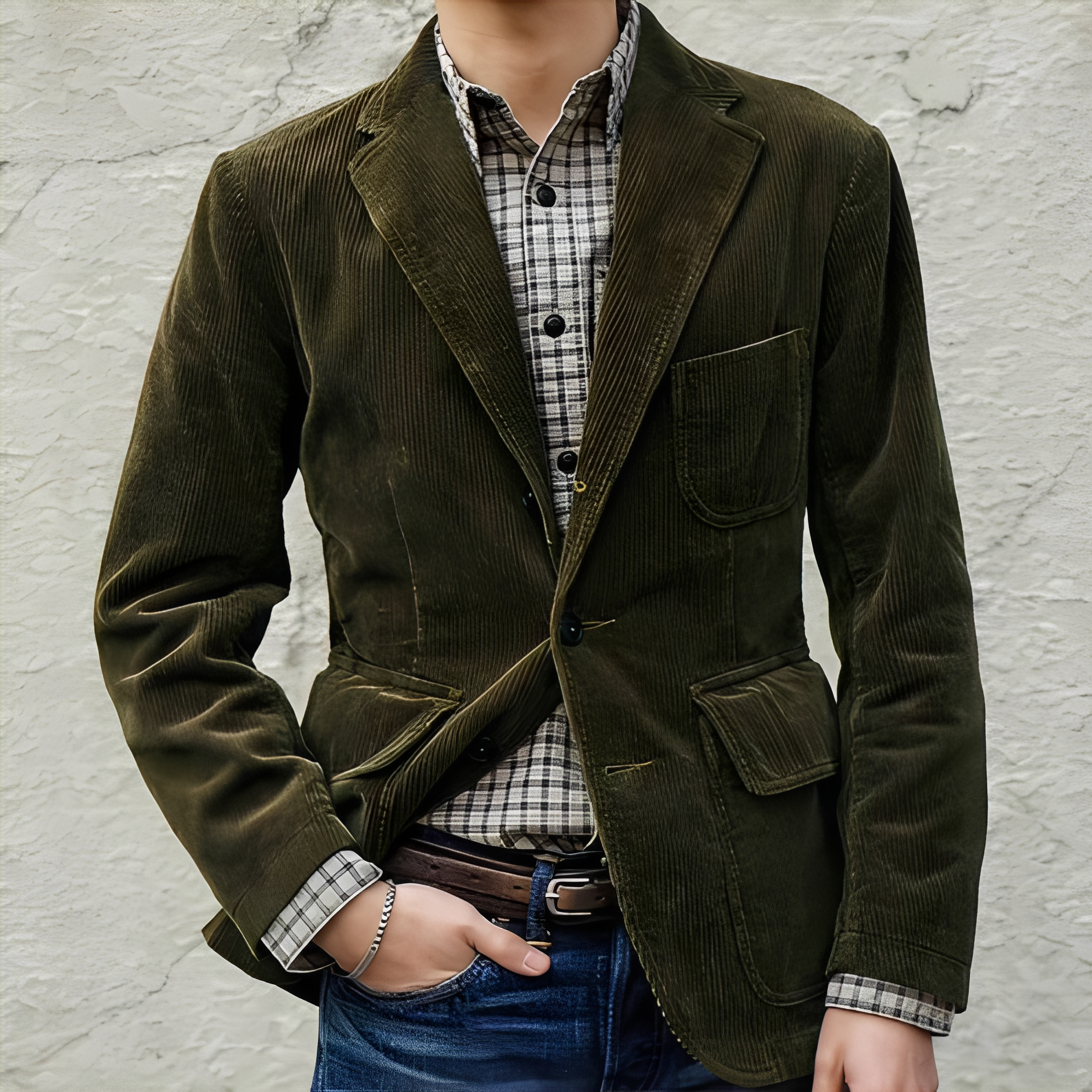 Krohn-e | Legere Wolljacke mit Taschen für Herren