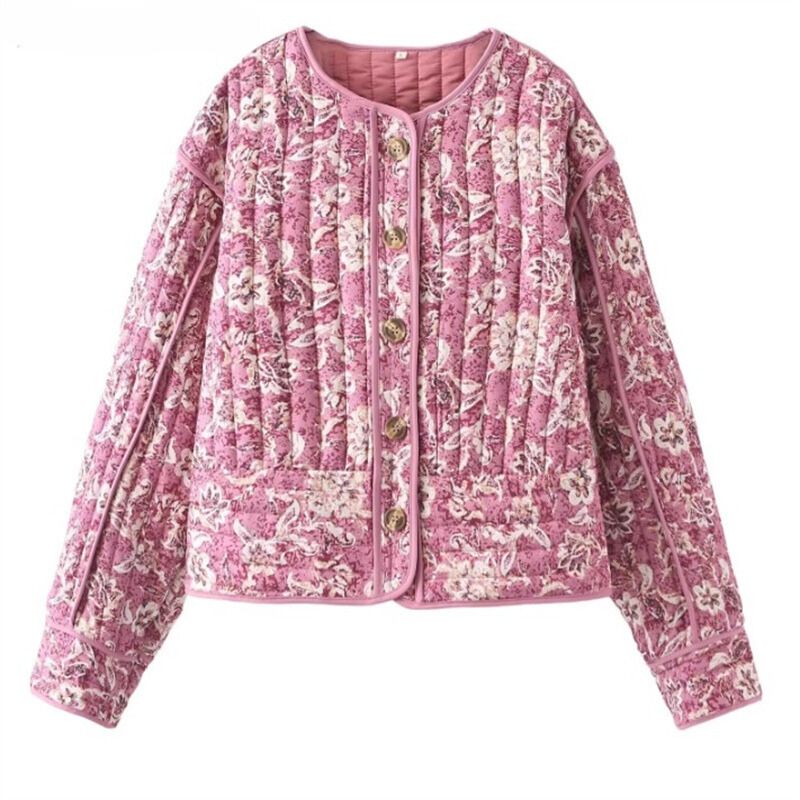 Krohn-e | Blümchen-Steppjacke Gefüttert Damen