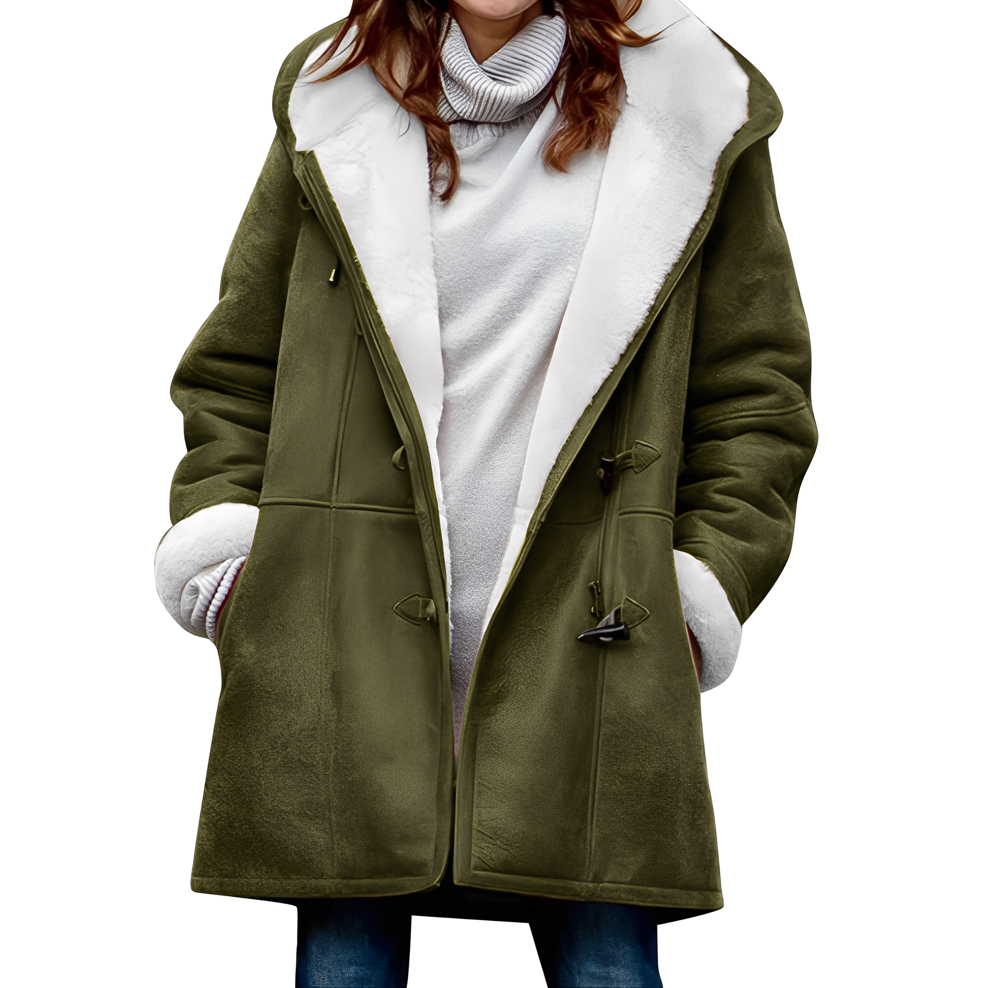 Krohn-e | Lässiger Duffle-Mantel mit Kapuze für Frauen