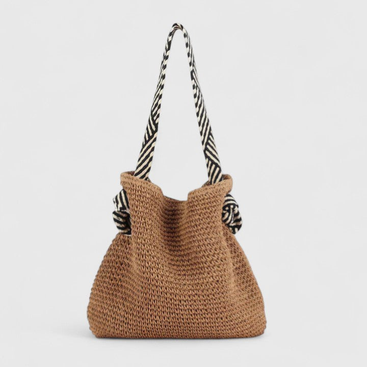 KROHN-E Damen Schultertasche Boho-Style Geflochten Verstellbar