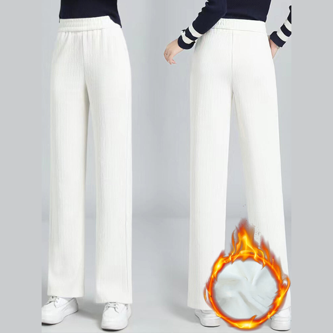 Damenshorts Lylia: Gerade Hose mit weiten Beinen und Kordelzug