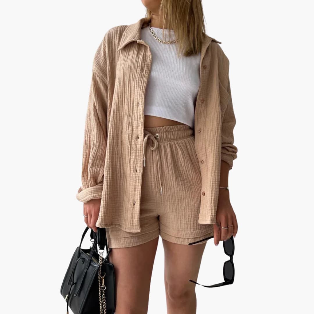 KROHN-E Damen Leichtes Zweiteiler-Set Sommer