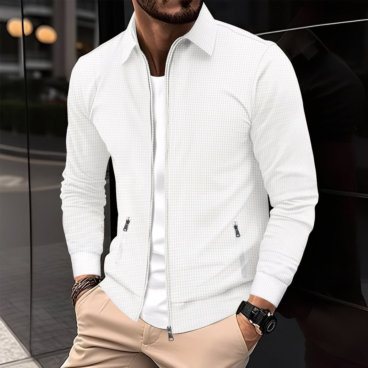 Krohn-e | Moderne Jacke mit Reißverschlusstaschen für Herren