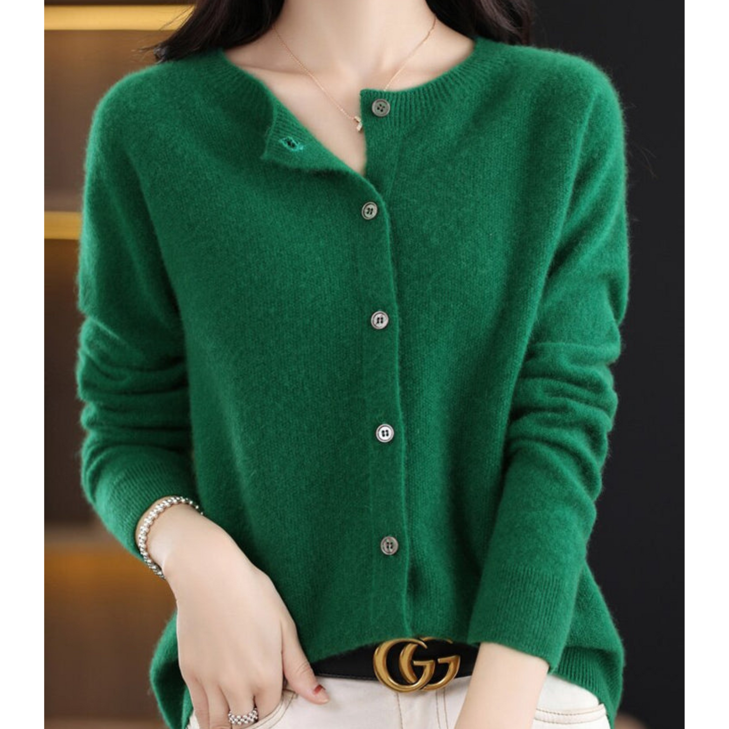 Krohn-e | Cardigan - 100% Merinowolle Weicher Strickpullover