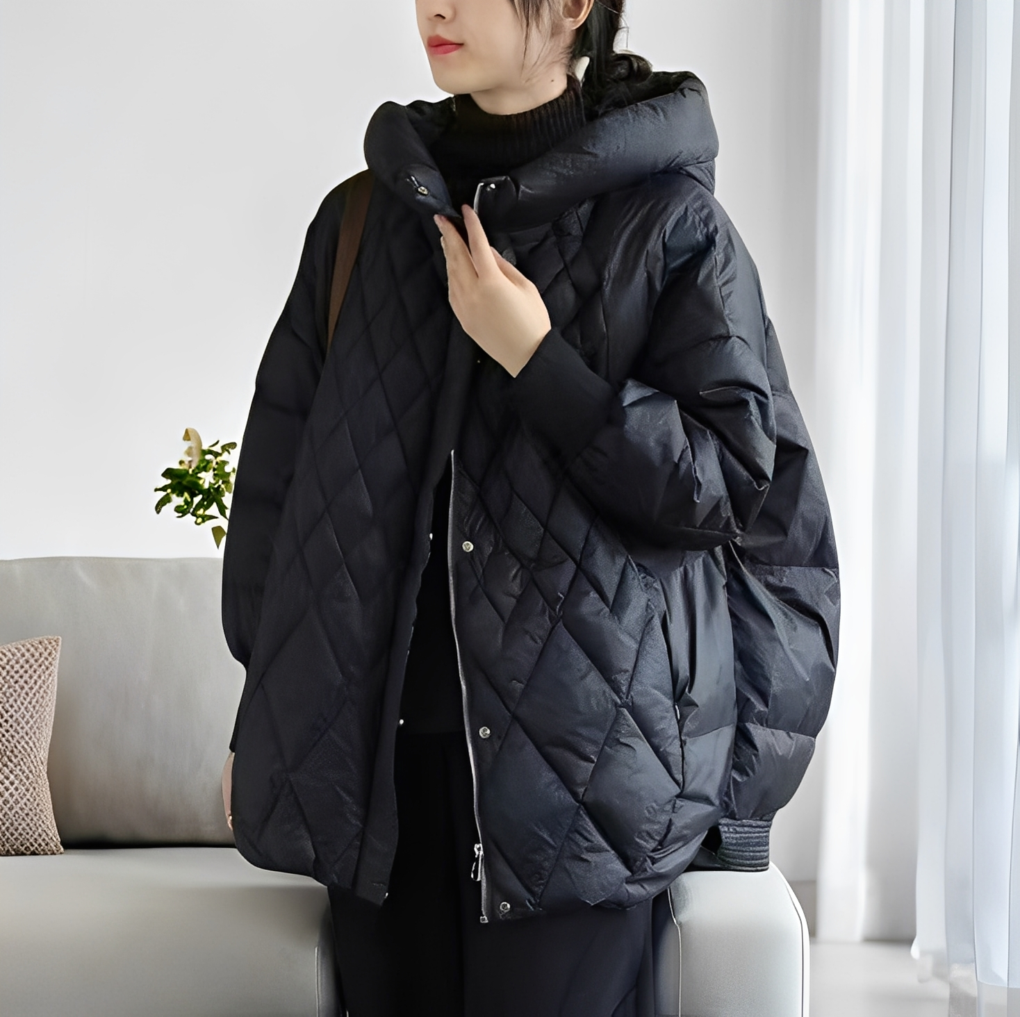 Krohn-e | Lässiger Winter-Daunenmantel mit Reißverschluss für Damen