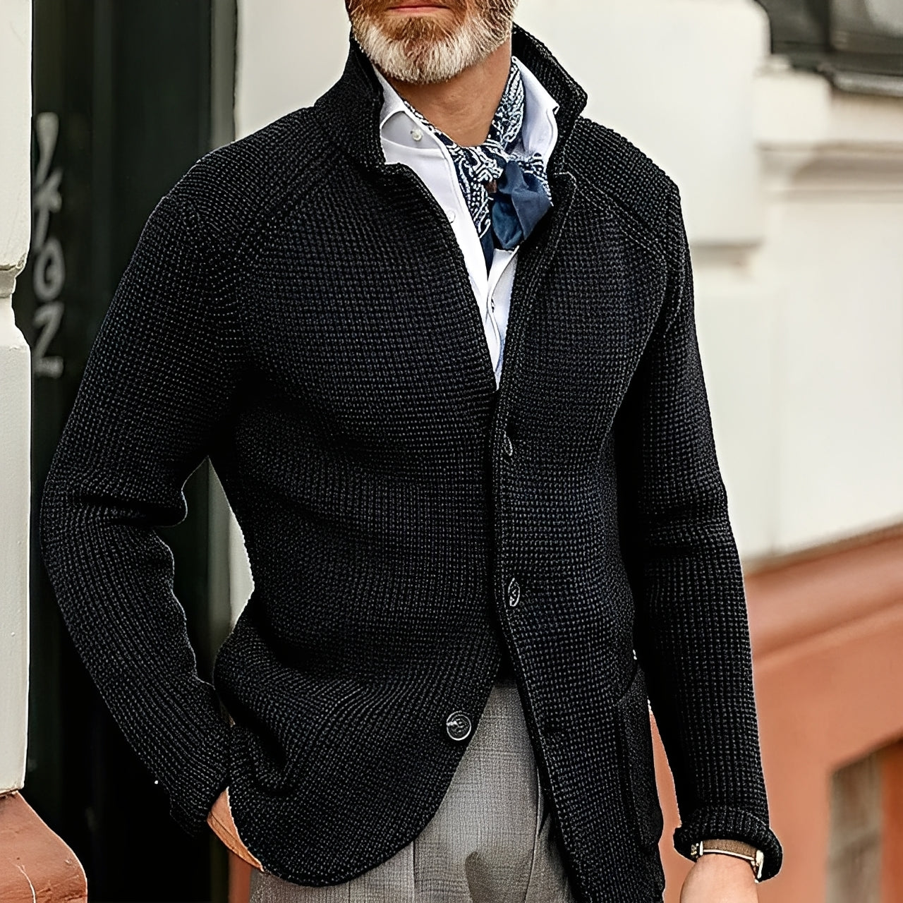 Krohn-e | Eleganter Strickcardigan für Herren