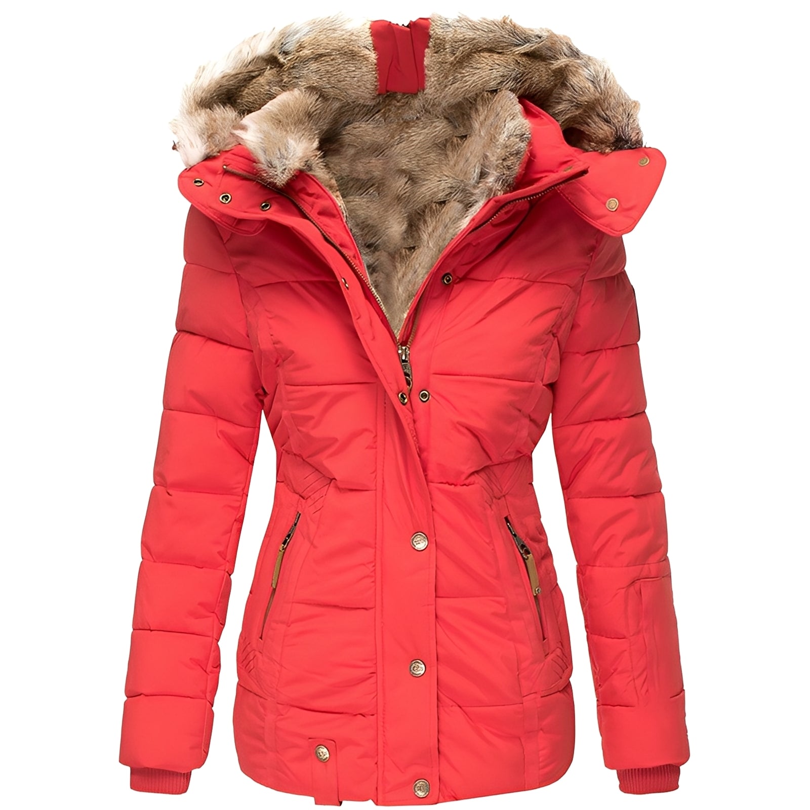 Krohn-e | Stilvolles schlankes Jacket mit Fellkragen für Frauen