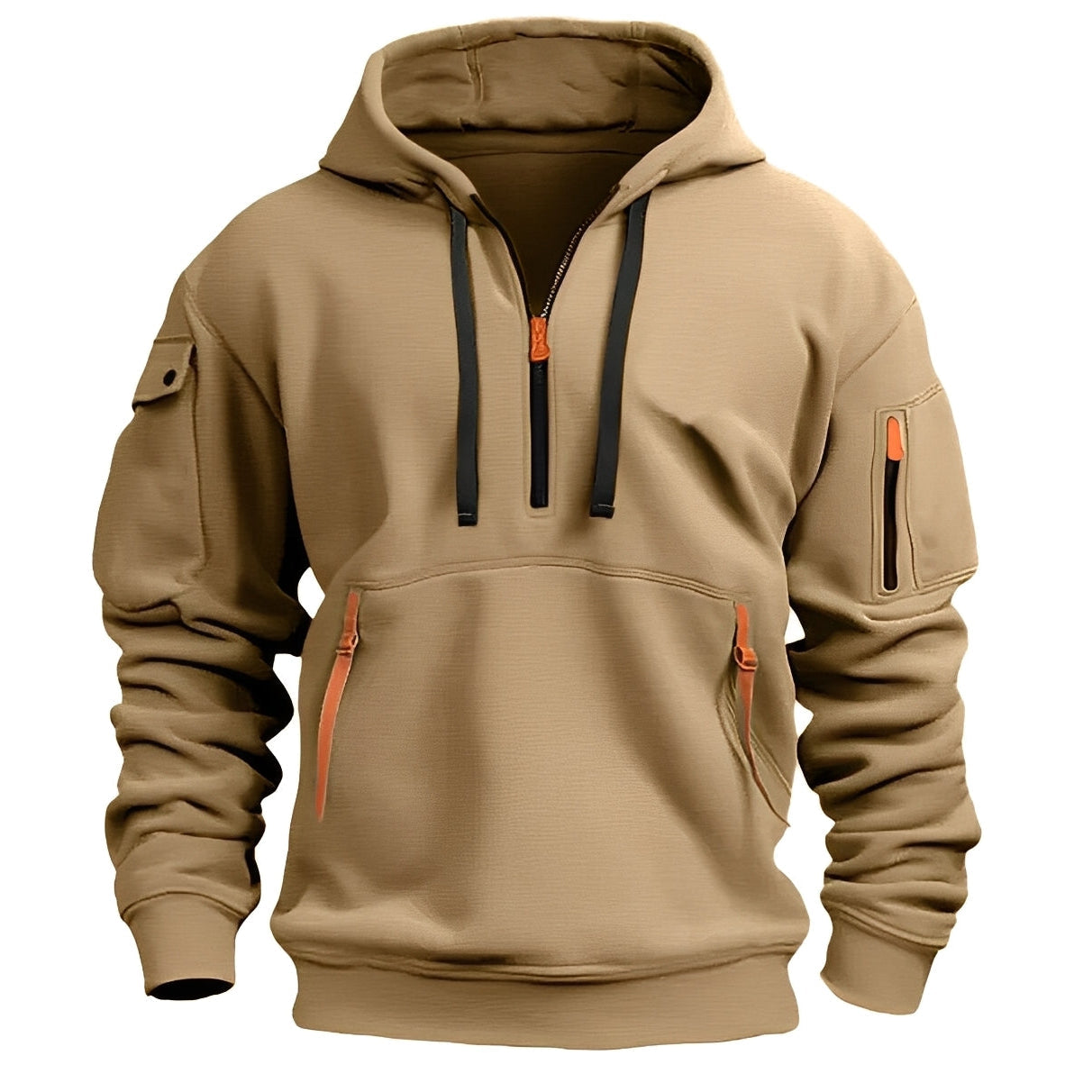 Krohn-e | Locker Hoodie mit Halbzip für Männer