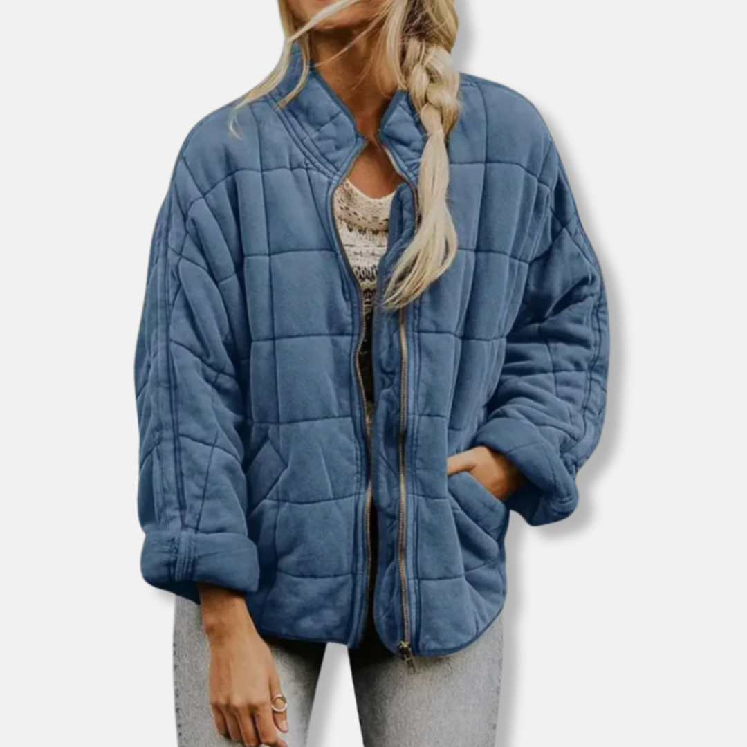 Krohn-e | Steppjacke - Oversized Fit - Stehkragen - Lange Ärmel - Reißverschlussverschluss