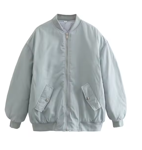 Baumwolljacke Cleo: figurbetonte, unifarbene Stehkragenjacke