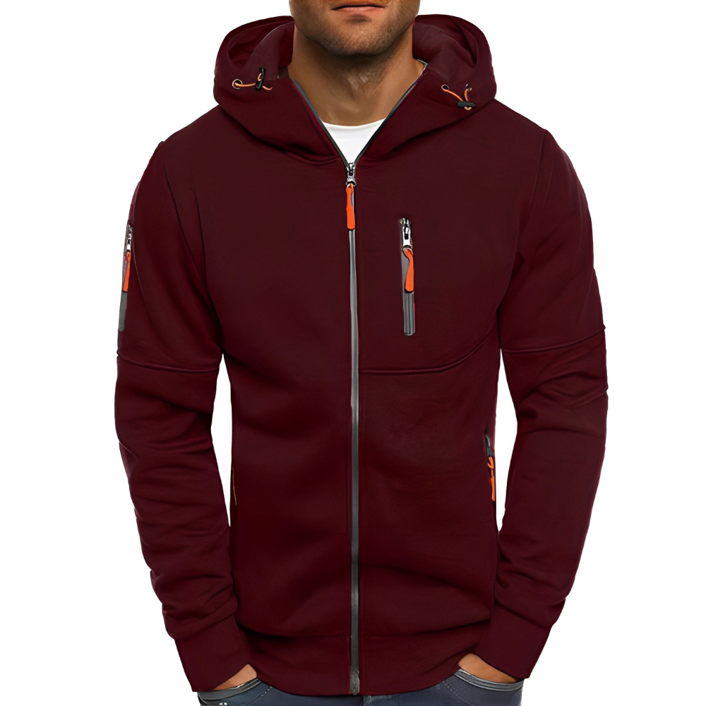 Krohn-e | Freizeit Zip-Up Jacke mit Kapuze für Herren