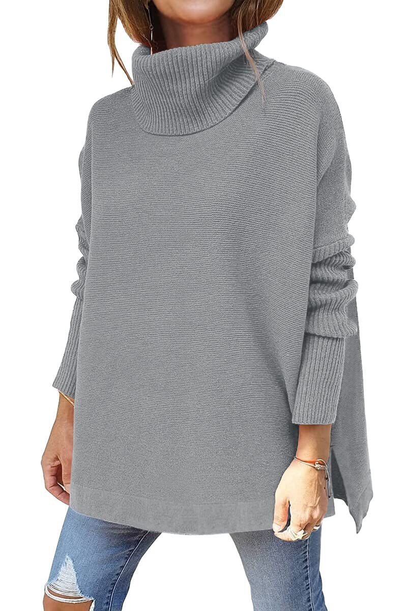 Krohn-e | Jumper - Frauen Herbst Bequemer Rollkragenpullover