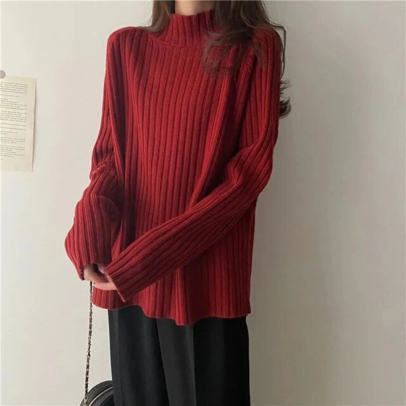 Krohn-e | Pullover mit hohem Kragen für Frauen Lang