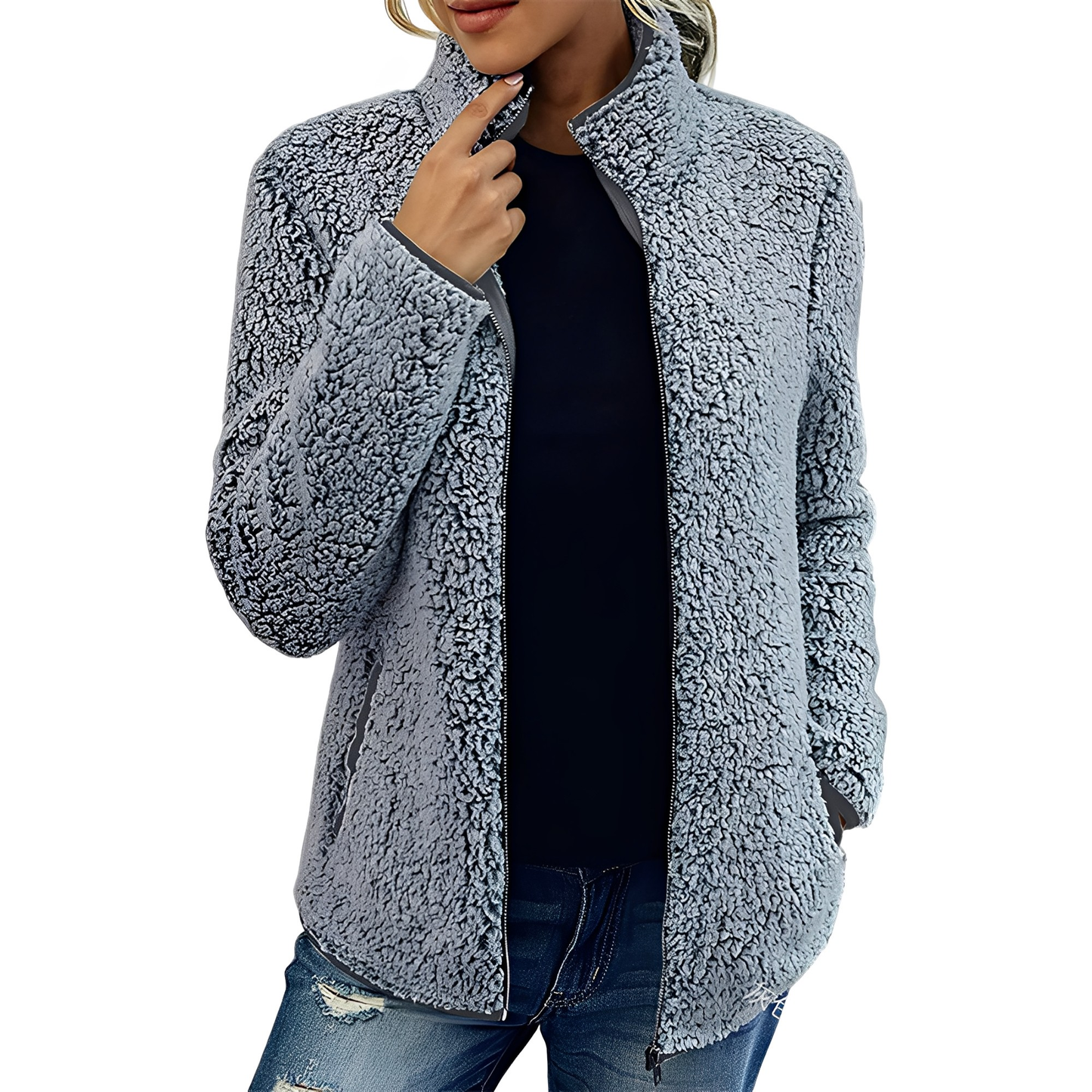 Krohn-e | Eleganter Fleece-Veloursmantel für Damen