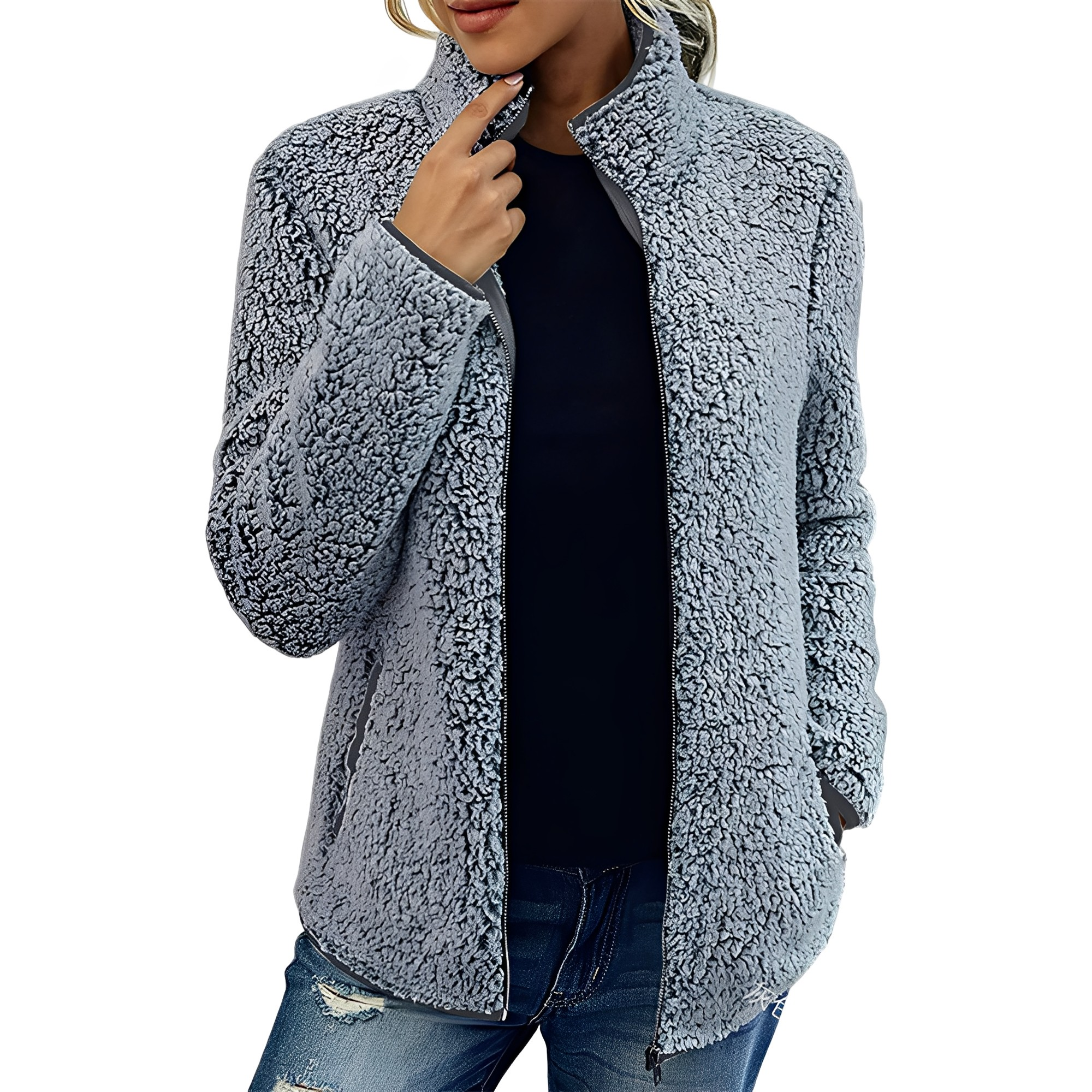 Krohn-e | Eleganter Fleece-Veloursmantel für Damen