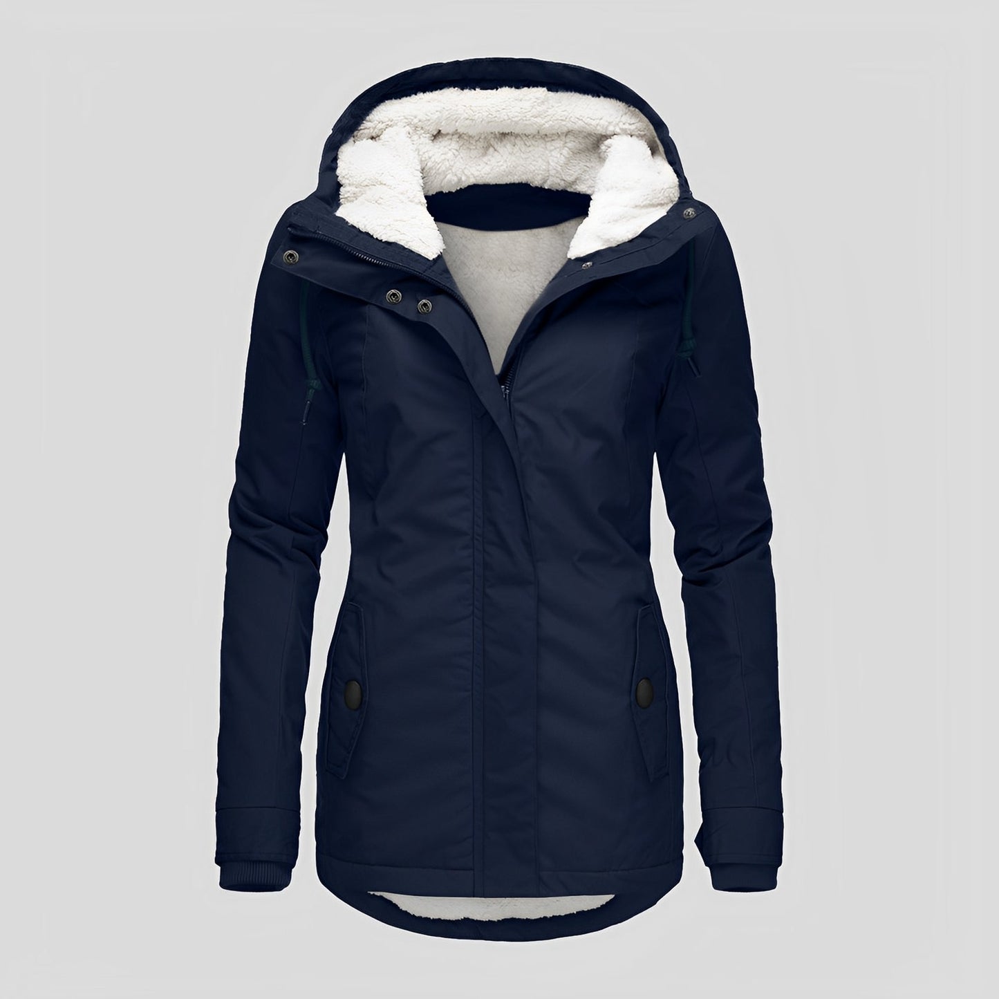 Krohn-e | Warmer Plissierte Jacke mit Kapuze für Frauen