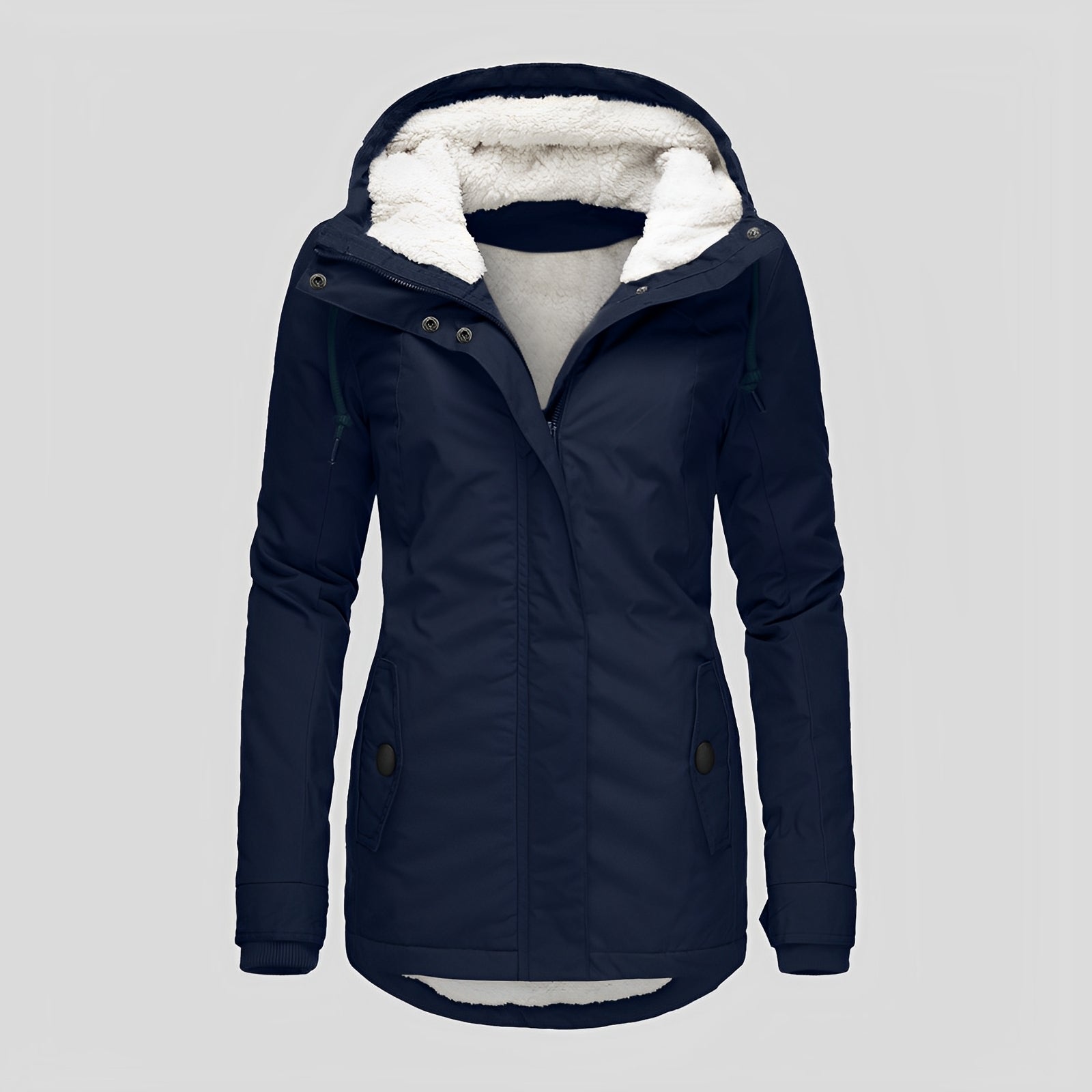 Krohn-e | Warmer Plissierte Jacke mit Kapuze für Frauen