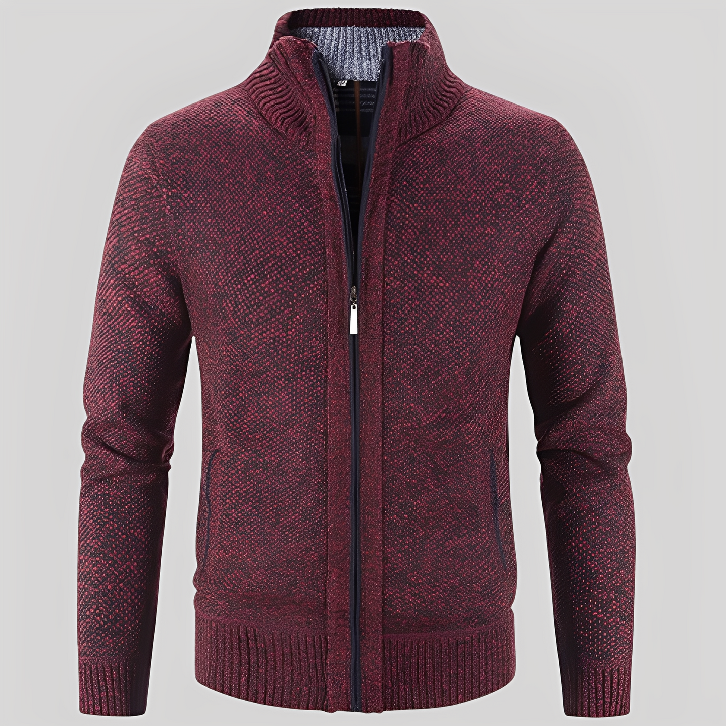 Krohn-e | Einfacher Cardigan mit Reißverschluss für Herren