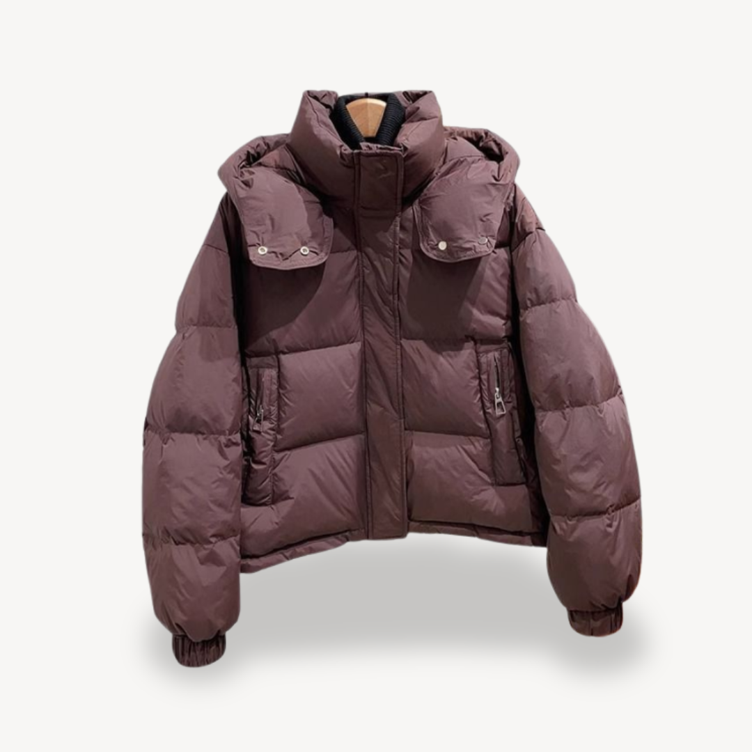 Krohn-e | Übergroße Damen Pufferjacke mit Hohem Kragen und Reißverschluss