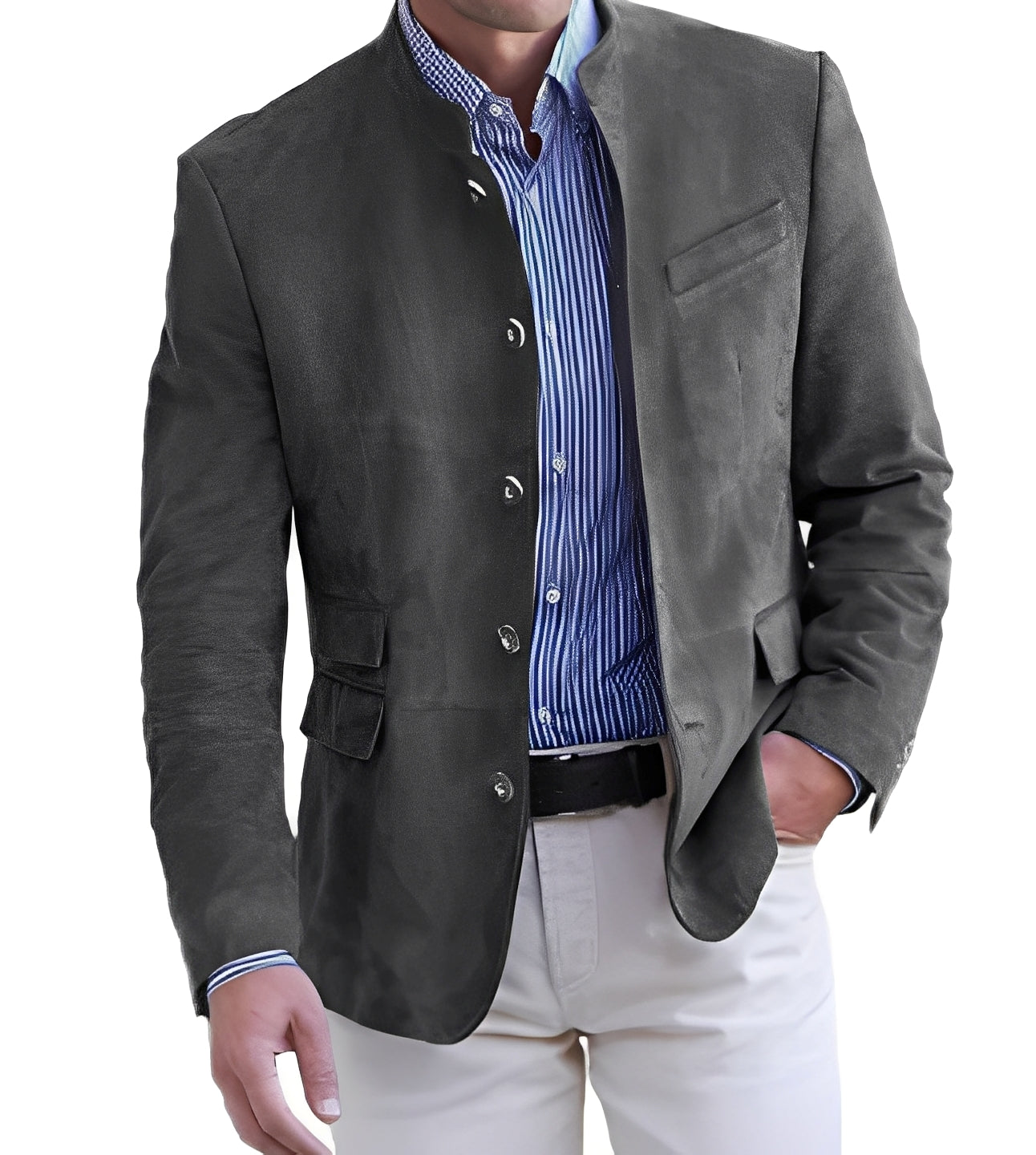 Krohn-e | Legere Button-Down Jacke für Männer