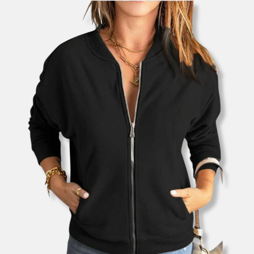 Krohn-e | Jacke - Leicht - Lässige Passform - Reißverschluss - Rippenbündchen - Lässiger Look