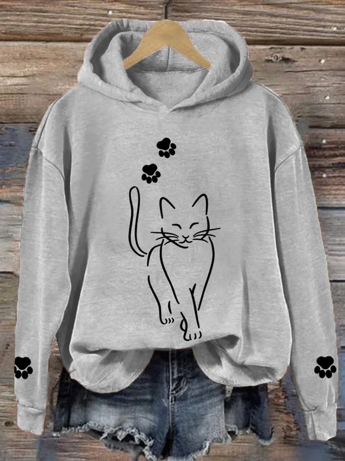 Niedlicher Damen-Katzen-Kapuzenpullover von Fudus