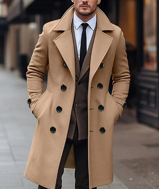 Krohn-e | Eleganter Männer-Doppelreiher-Mantel