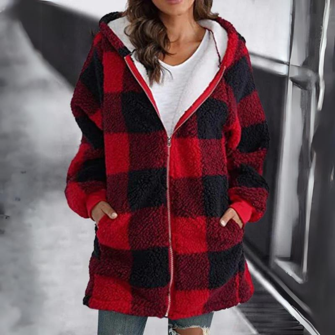 Frauen Kapuzenpullover mit Fellfutter von Fudus, übergroß