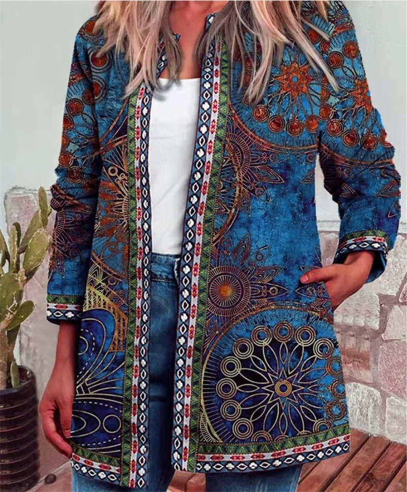 Krohn-e | Boho Jacke mit Farbenfrohem Muster
