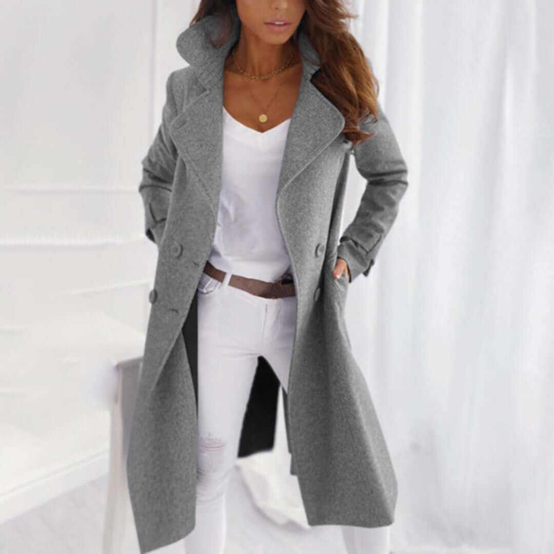 Krohn-e | Damen Mid-Length Fleece Trenchcoat