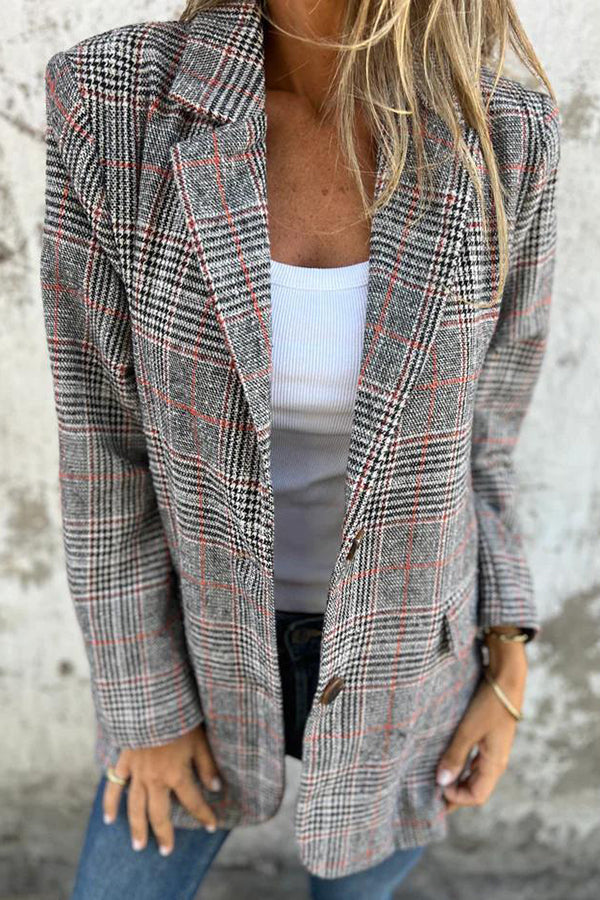 Krohn-e | Ternede Oversized Blazer Polyester Klassisch und Modern