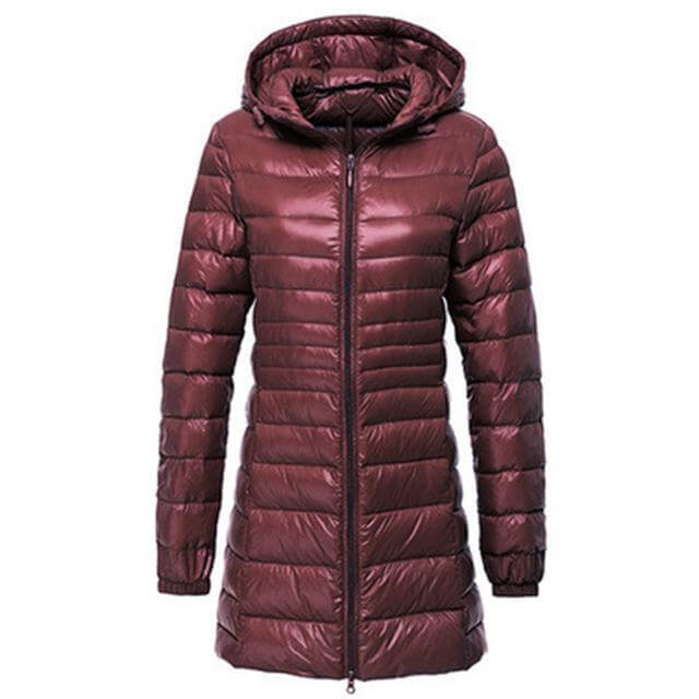Krohn-e | Damen Leichte Lange Daunenjacke