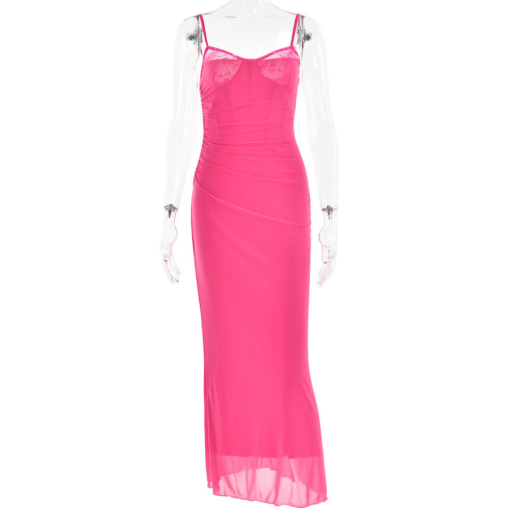 Langes Netzkleid mit Tube-Top von Krohn-e