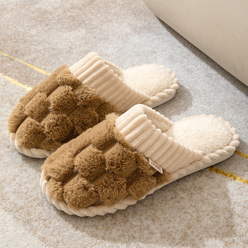 Krohn-e | Bequeme Damen Hausschuhe mit Pelzfutter