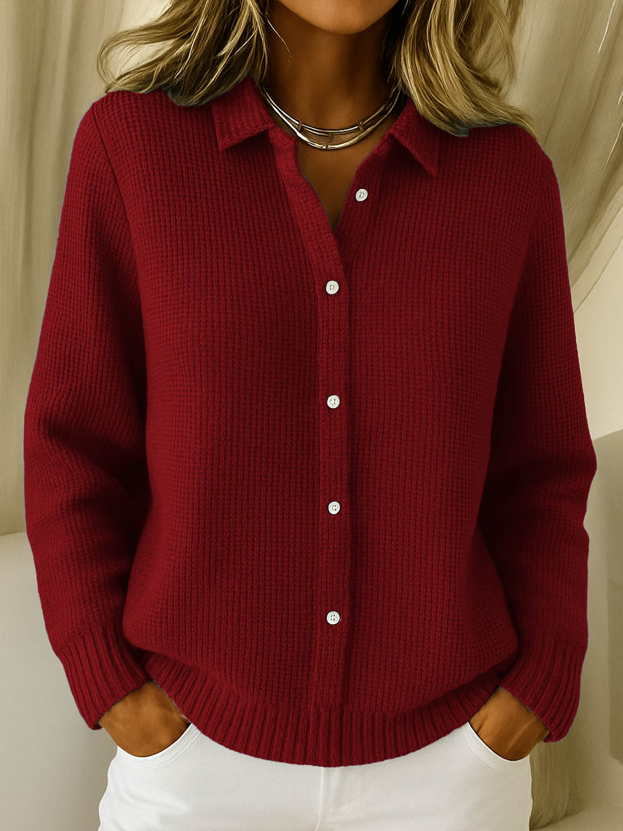 KROHN-E Damen Cardigan Knöpfe Klassisch Vielseitig Strickjacke