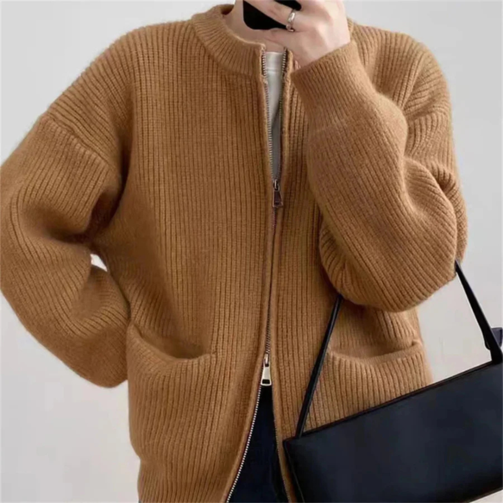 Krohn-e | Reißverschluss-Cardigan für Damen in großen Größen Komfort
