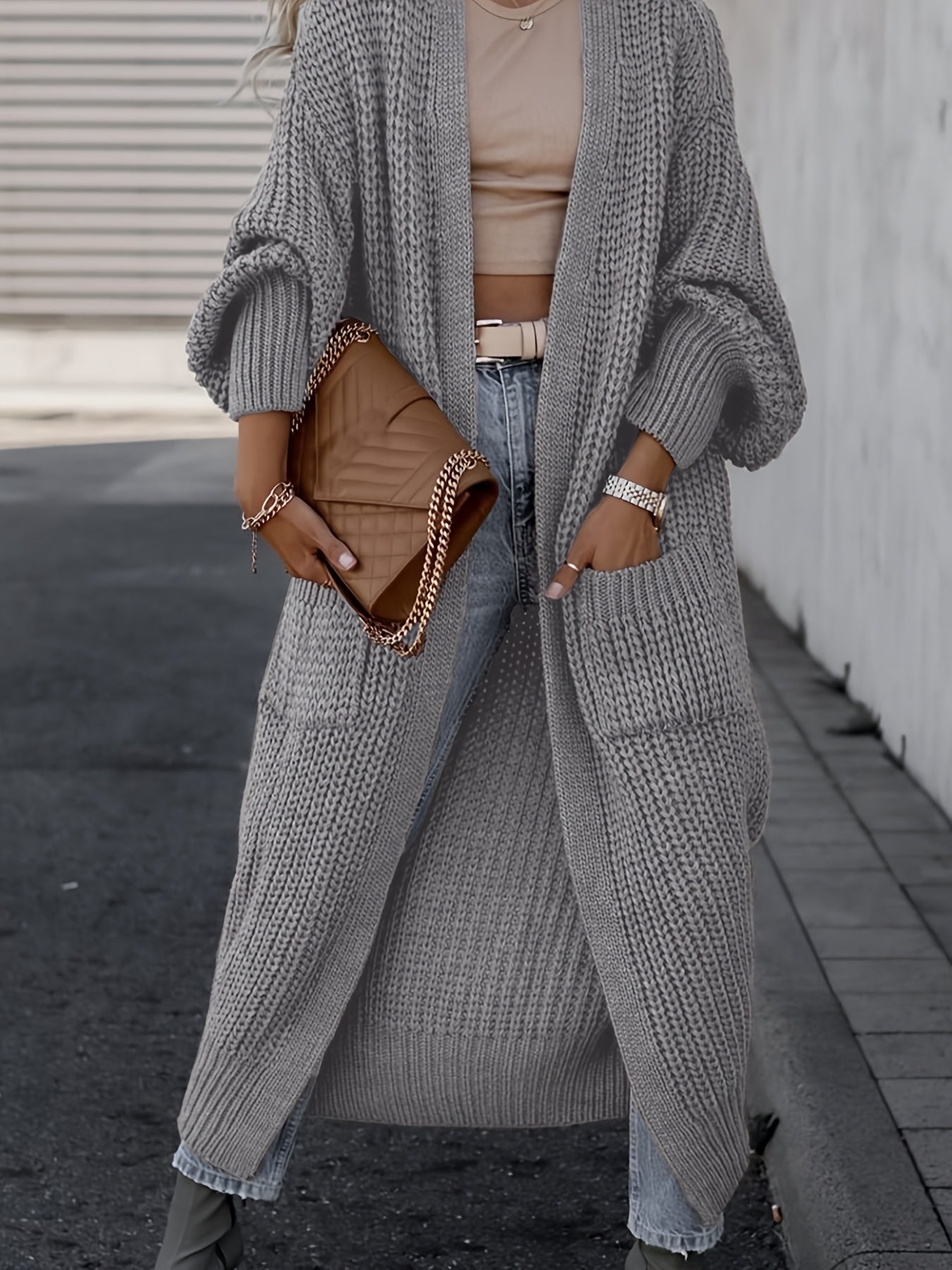 Krohn-e | Lässige Gestrickte Weste Mit Taschen