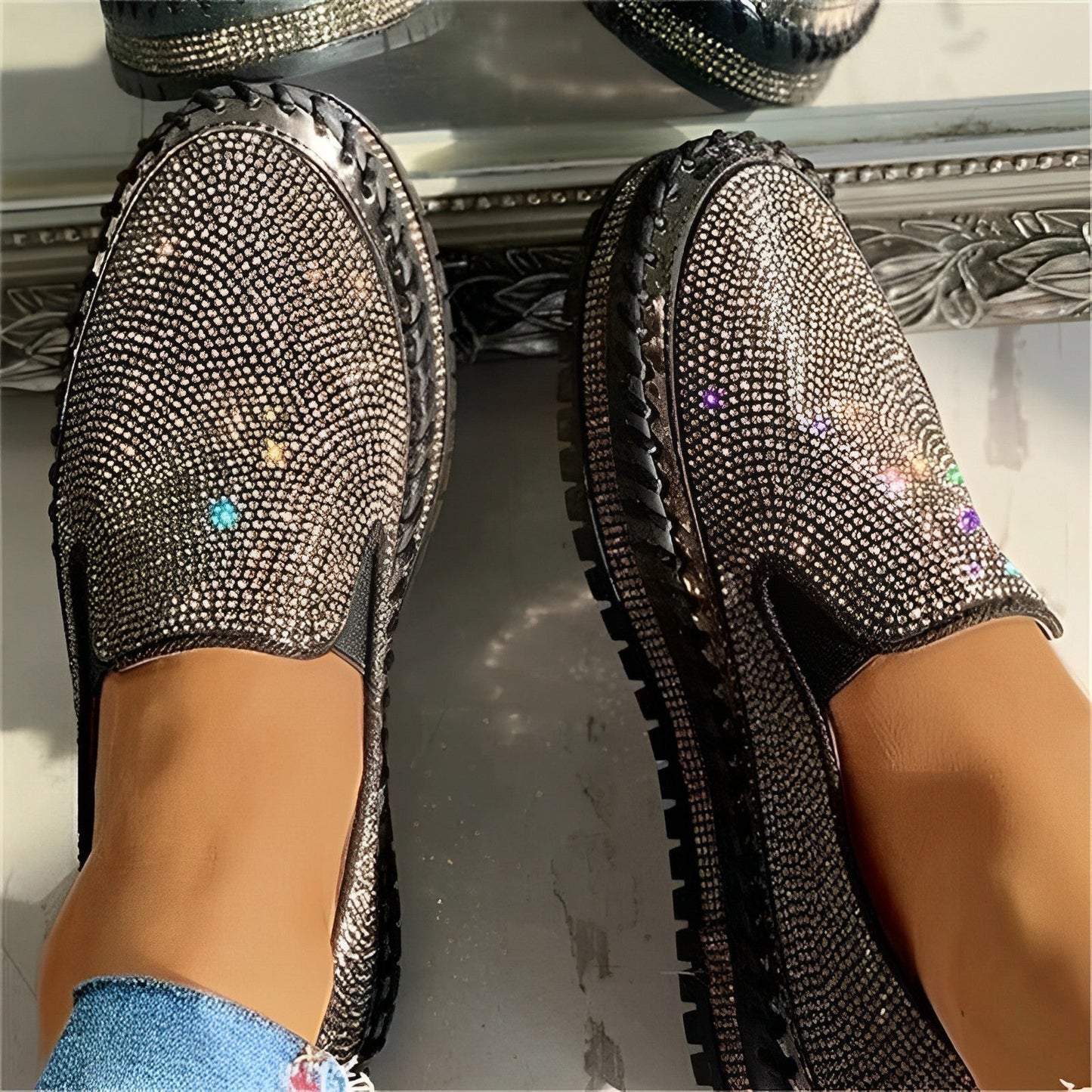 Glittering Diamond Loafers - Candy Gem