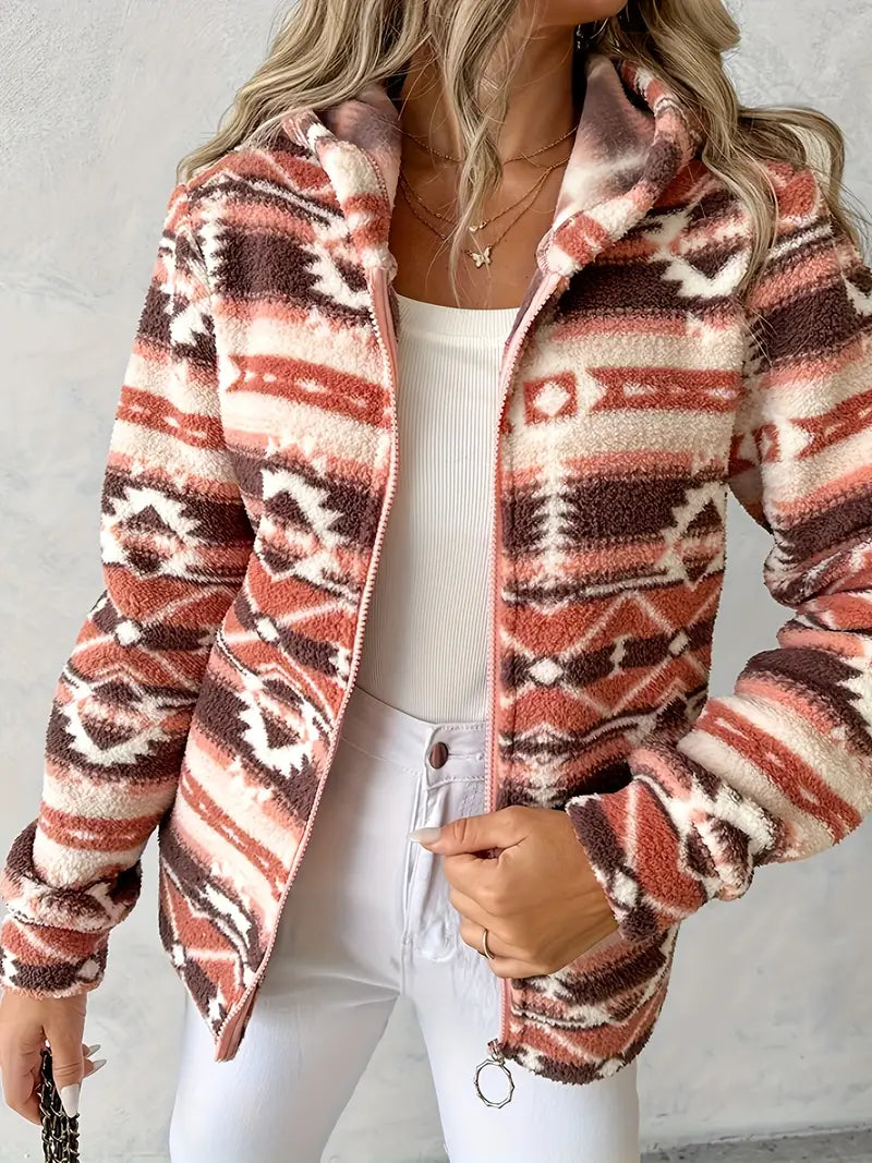 Krohn-e | Aztekenmuster Mantel für Herbst und Winter