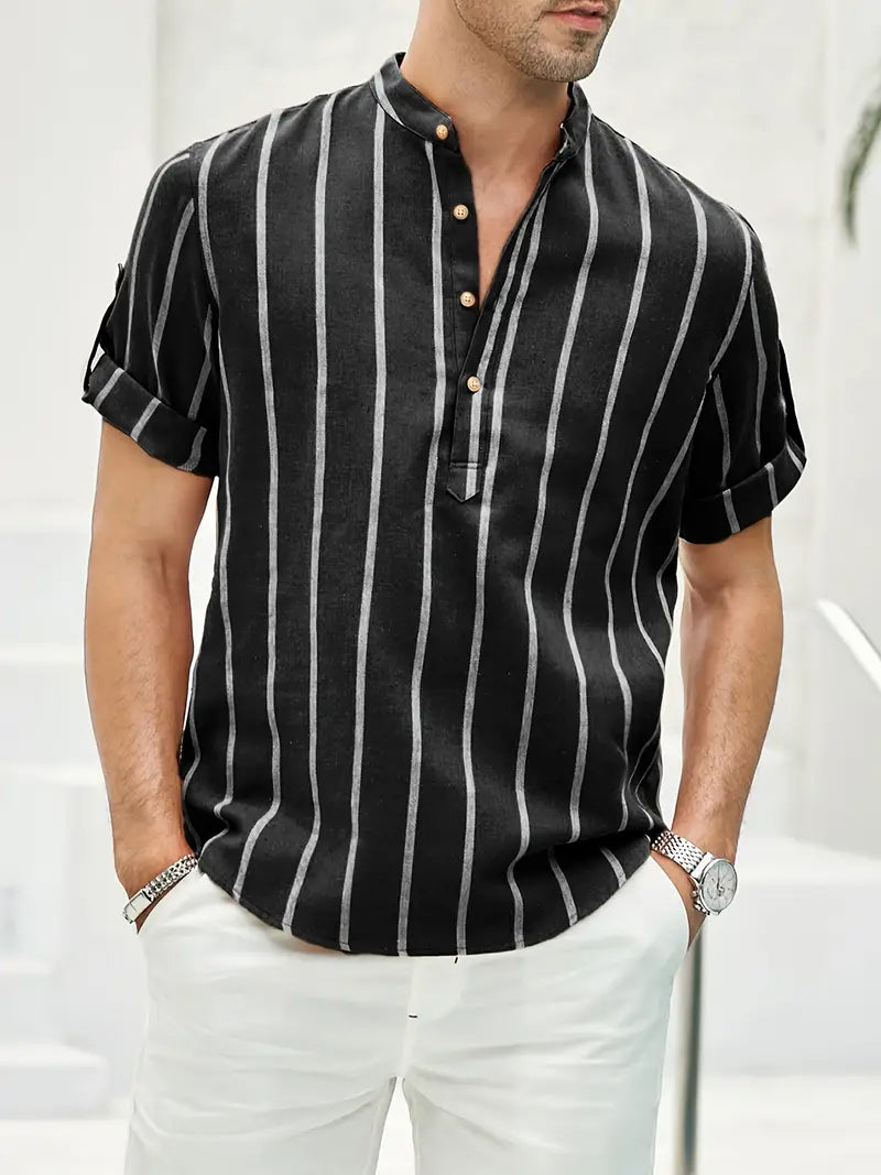 Herren Kurzarmhemd im klassischen Streifendesign