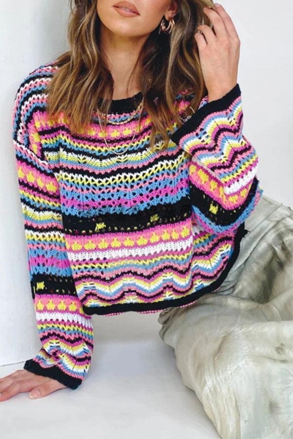 Pullover mit Streifen im Locker-Schnitt