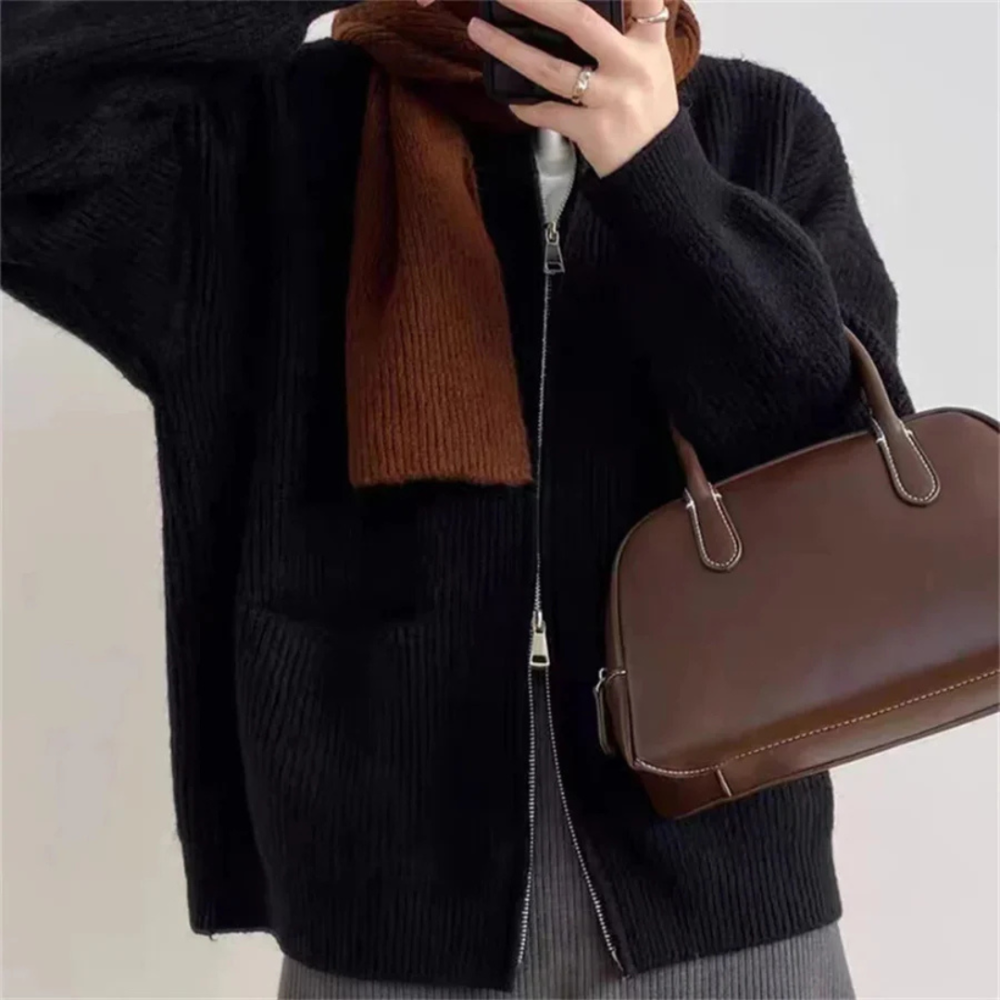 Krohn-e | Reißverschluss-Cardigan für Damen in großen Größen Komfort