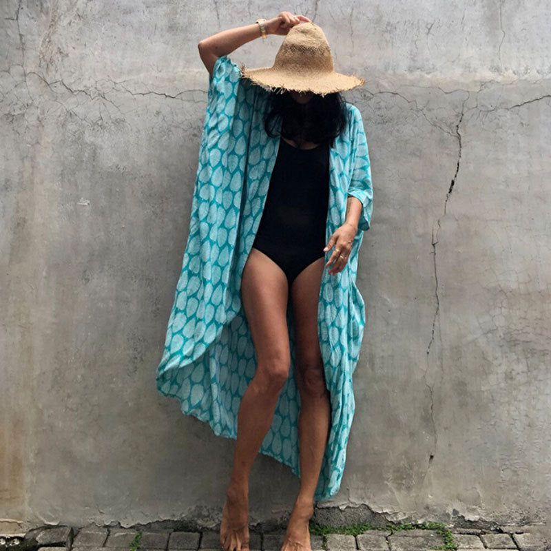 Krohn-e | Glamouröse Sonnenschutz Resort Strandkleid Cover Up
