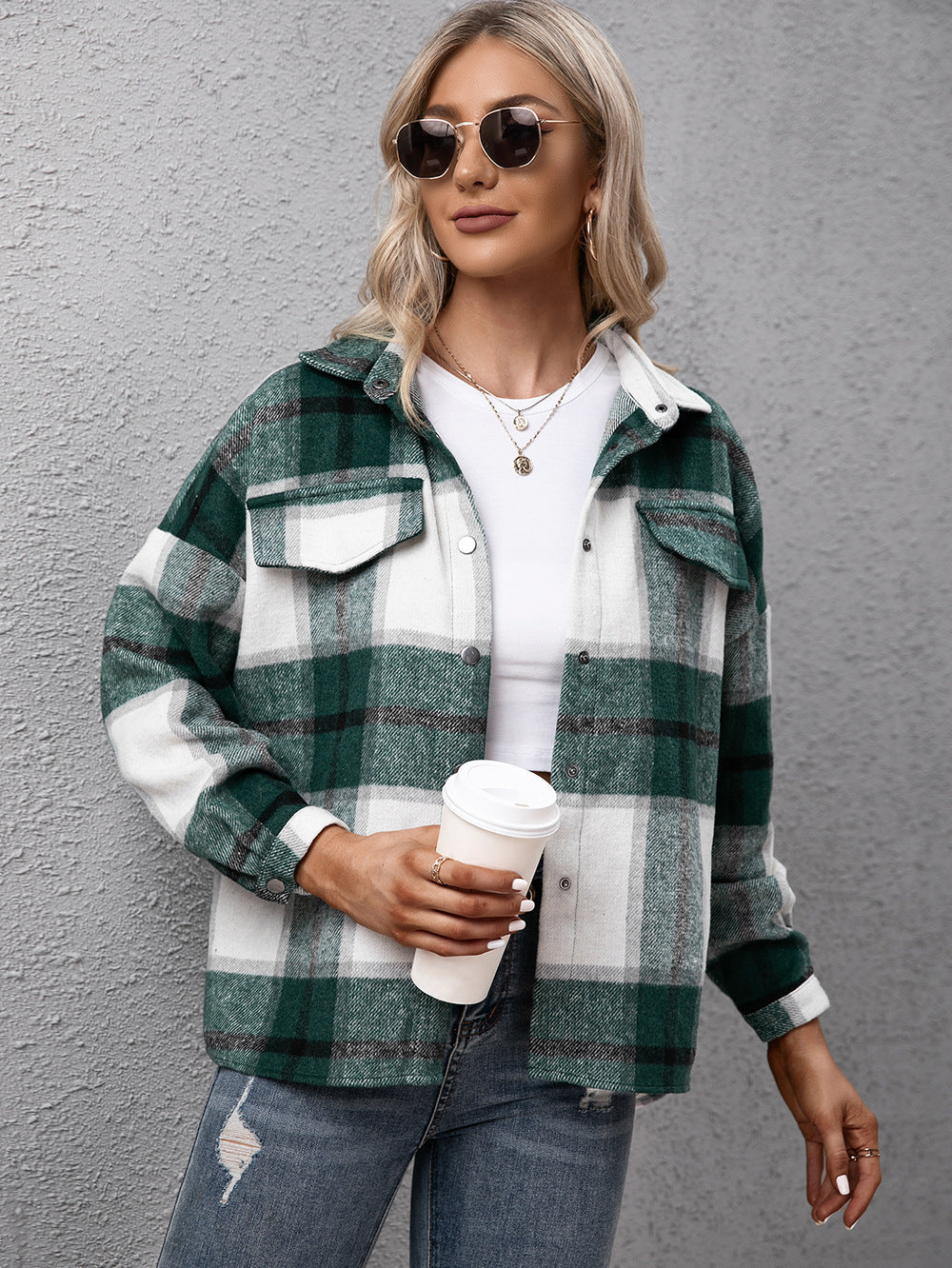 Krohn-e | Karierter Langarmhemdjacke