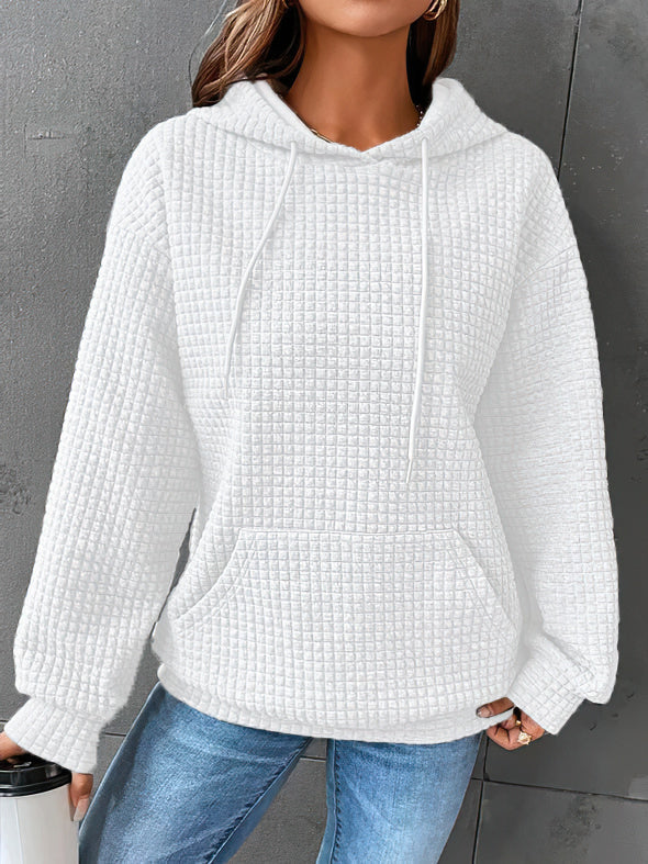 Damen-Kapuzenpullover mit Waffelstruktur von Fudus