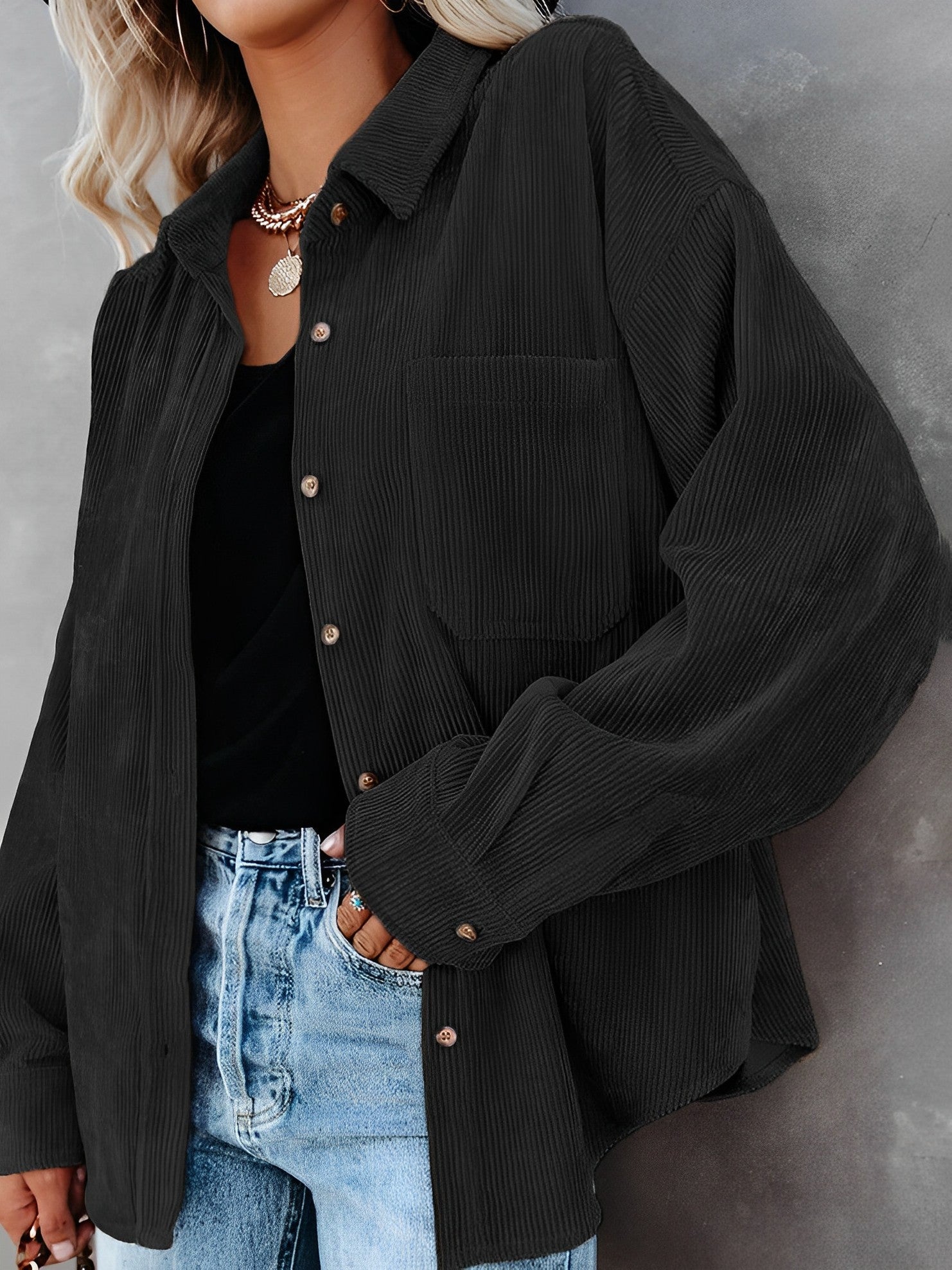 Krohn-e | Cordjacke mit Knöpfen